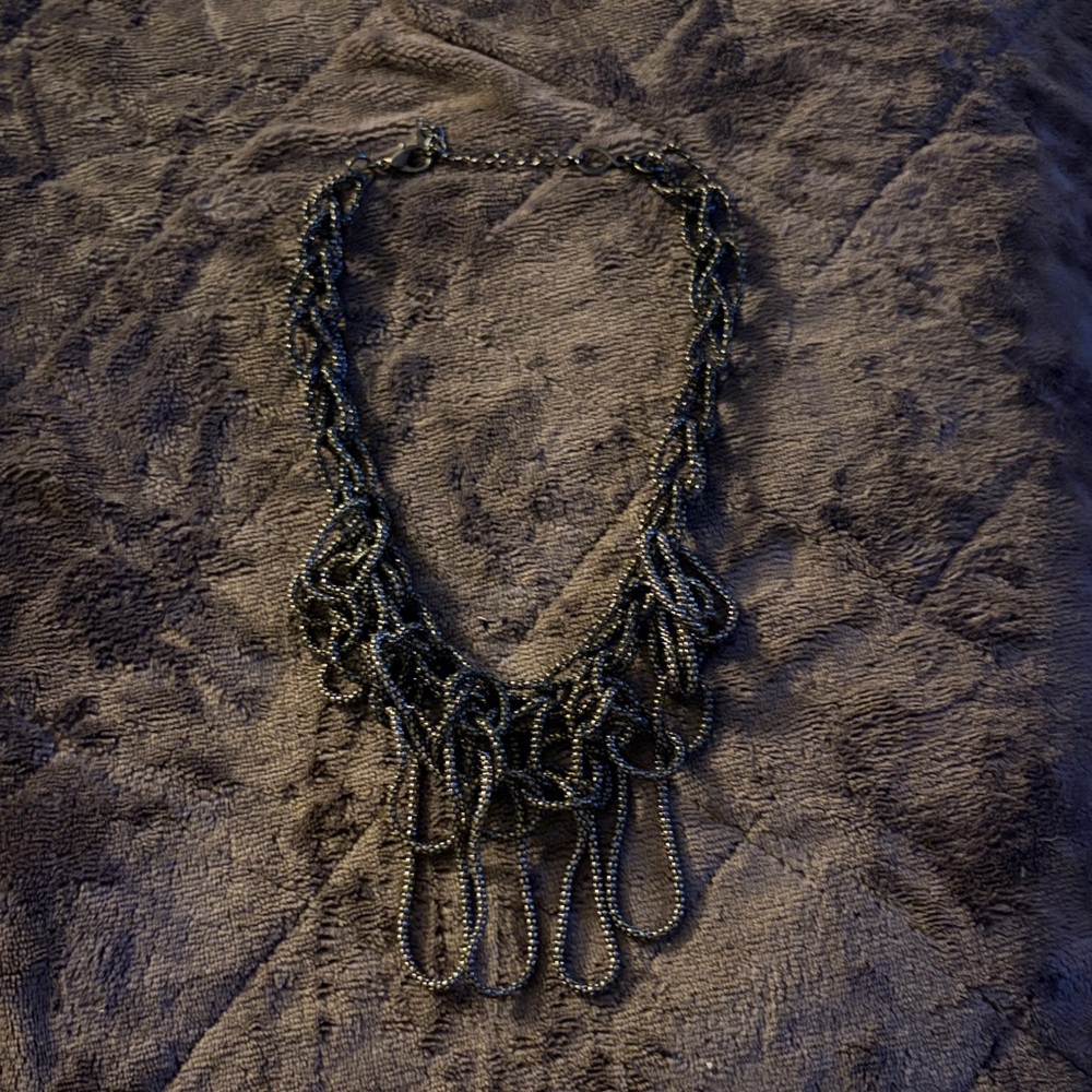 Talbots Elegant Black Chain Necklace